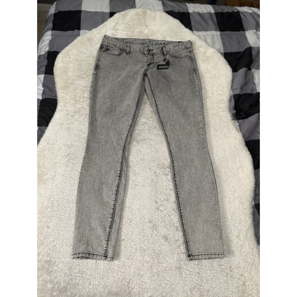 New‎ Express Jean Legging Gray Washed Pants Slim Fit Low Rise 12R